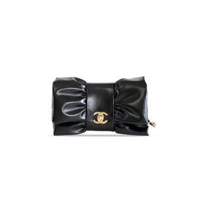 CHANEL 24B EVENING BAG SHINY LAMBSKIN AS5129 (22*15*4cm)